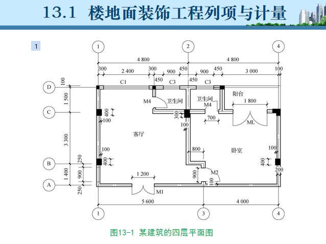 [课件]建筑装饰装修工程列项与计量-楼地面计算例题