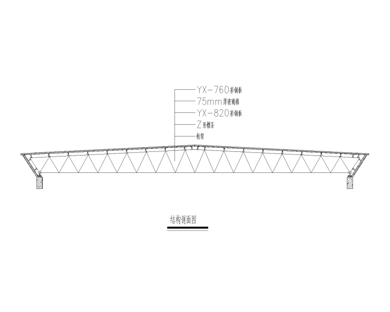 3d3s钢管桁架资料下载-会所管桁架屋面工程结构施工图(含3d3s模型)