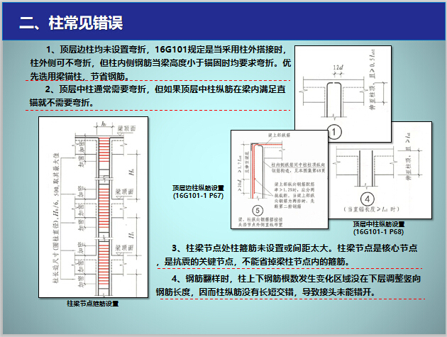 建筑工程钢筋施工常见问题点总结（可培训）-柱常见错误