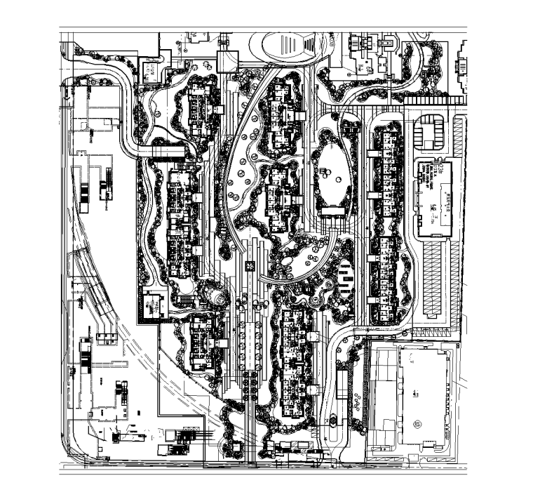 商住居住区规划cad资料下载-[上海]万科新古典居住区景观植物CAD施工图