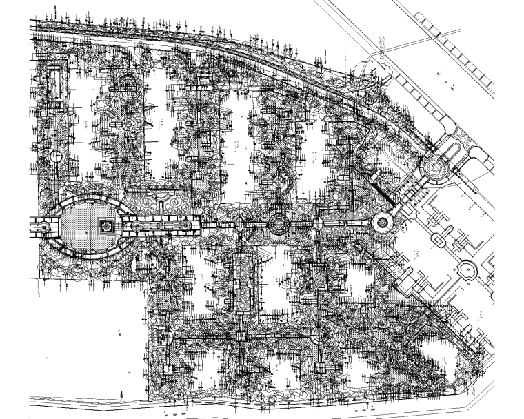 古典公园平面资料下载-[河南]郑州原著法式新古典植物CAD施工图