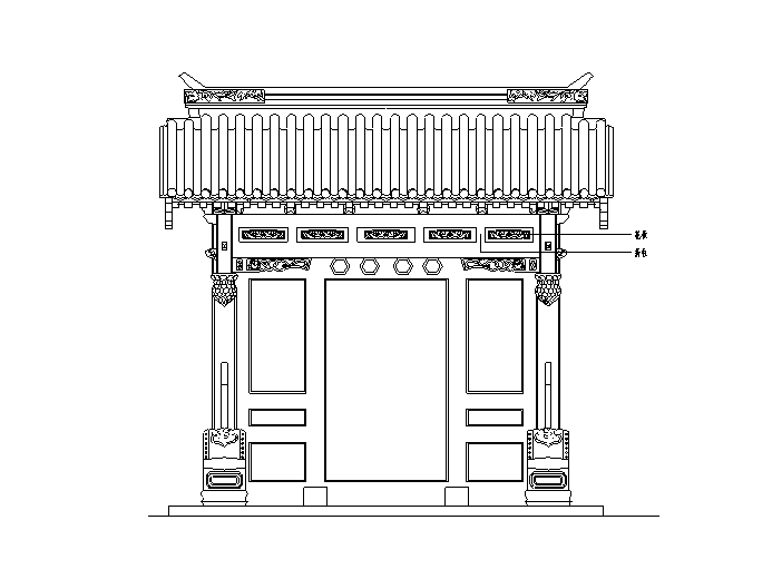 古典小楼CAD图纸资料下载-中式古典大门大样图_CAD 