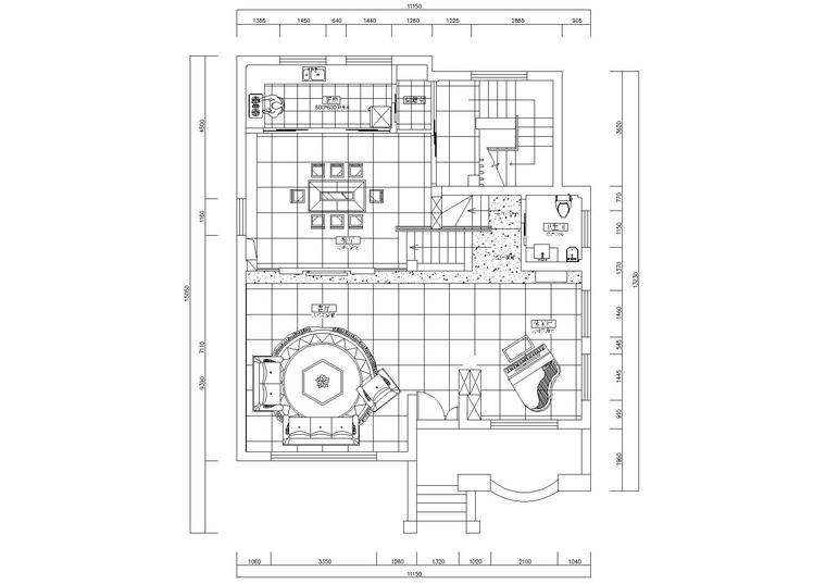 别墅室内餐厅资料下载-[北京]小汤山三层别墅室内施工图+效果图