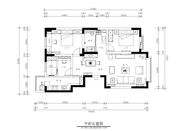 壁纸施工说明资料下载-新疆五家渠休闲风格私人住宅施工图+效果图