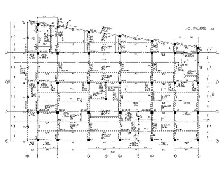 商场施工图CAD资料下载-某5层商场混凝土结构施工图（CAD）