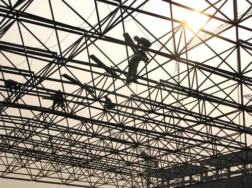 钢结构的建筑施工图画法资料下载-钢结构网架的3种施工方法详细介绍