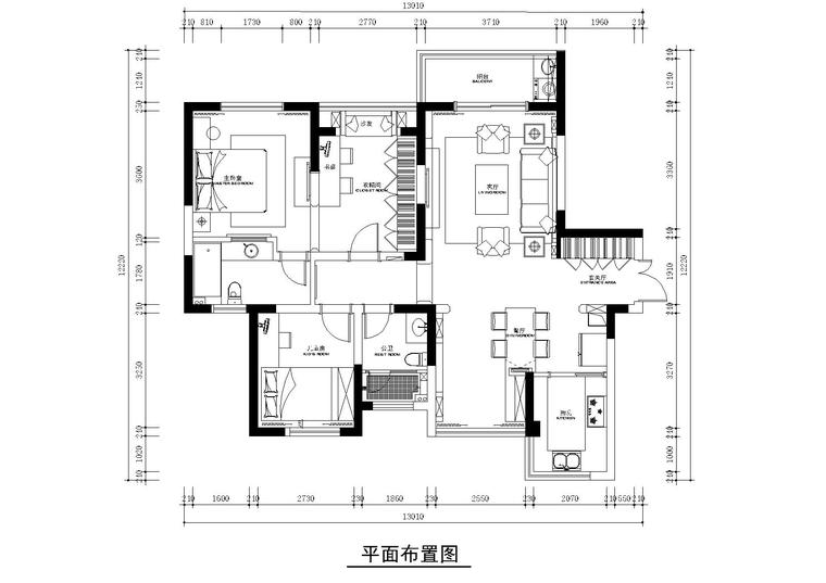 过道厨房装修效果图资料下载-巫小伟设计-置地悦湖施工图+效果图