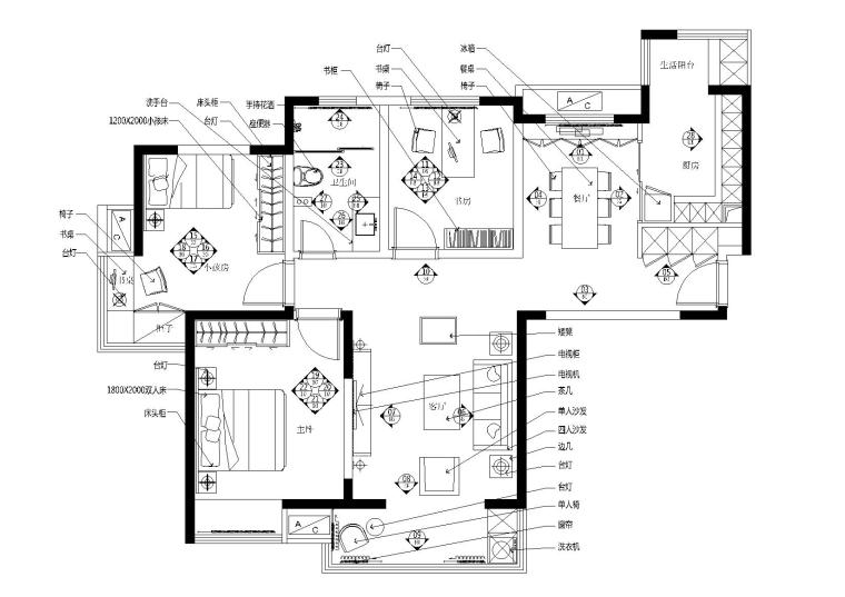 客厅厅装修效果图资料下载-铭筑设计-冯女士住宅装修施工图+效果图