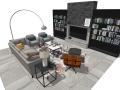 现代风格客厅沙发组合SU模型设计