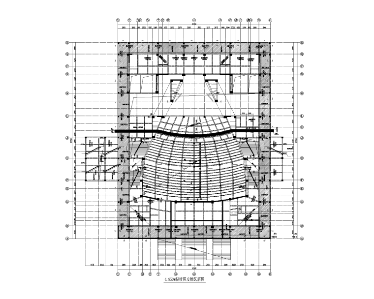 3层学校施工图资料下载-3层学校会堂框架-剪力墙结构施工图(含建筑)