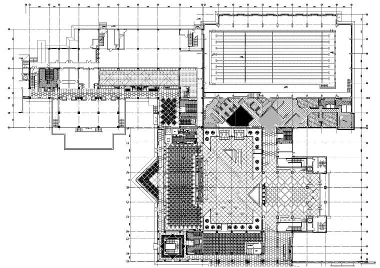 [西安]综合性园林式酒店装饰工程改造施工图-首层地面铺装图