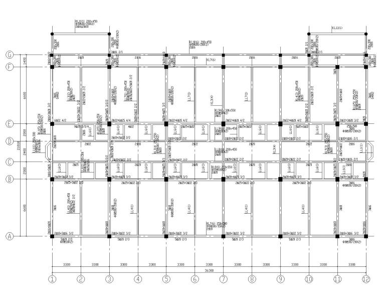 学生宿舍楼方案图资料下载-某四层学生宿舍楼混凝土结构施工图（CAD）