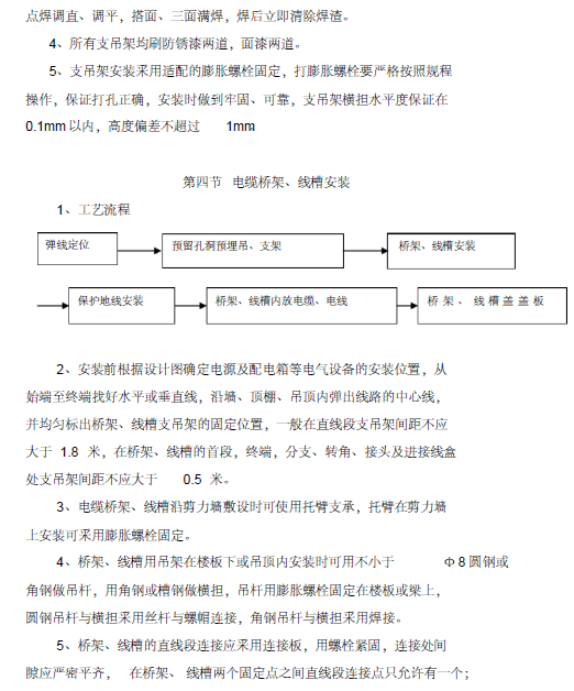 重庆超高层办公楼机电工程施工组织设计-电缆桥架安装