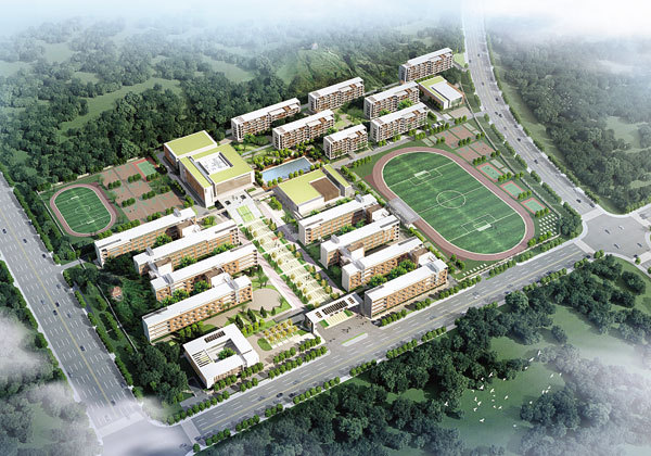 开曼群岛教育部新中学资料下载-[广东]广州新石滩中学建筑模型设计