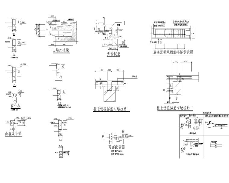 18米单跨钢结构厂房结构施工图（CAD）-4节点大样图