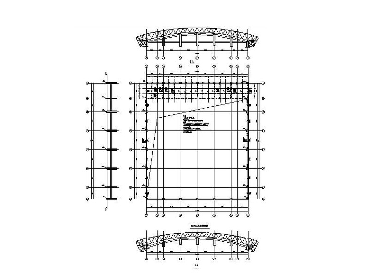 2层体育馆建筑结构幕墙图纸(管桁架屋盖)-10.050标高Y向梁配筋图