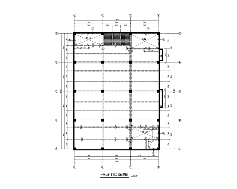 钢结构菜市场CAD施工图资料下载-4层钢框架菜市场结构施工图(压型钢板）