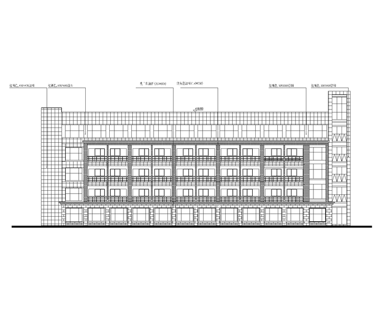 5层框架结构学校宿舍楼建筑结构施工图2019-宿舍楼建筑立面图