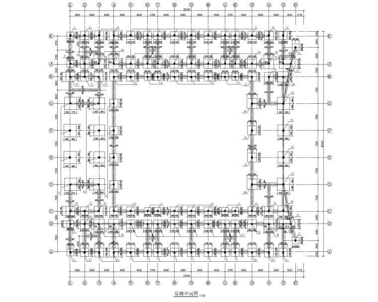 12层cad图资料下载-某四层混凝土教学楼结构施工图（CAD）