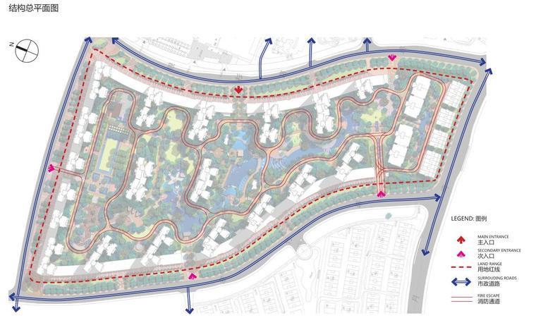 [广西]荣和大地三五组团住宅景观方案文本-结构总平面图