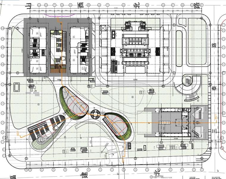 [上海]知名地产苏河湾公园商业空间设计文本-44地块首层平面图