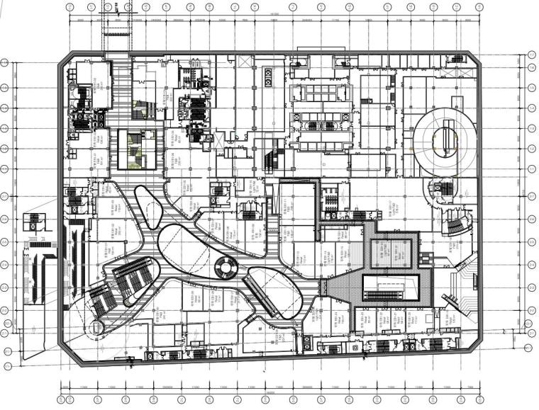 [上海]知名地产苏河湾公园商业空间设计文本-44地块地下一层平面图