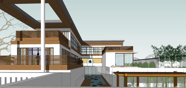 中式风格设计案例资料下载-中式风格别院建筑模型设计 
