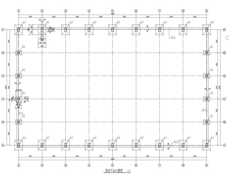 32米跨拱桥施工图资料下载-32米单跨钢结构厂房结构施工图（CAD）
