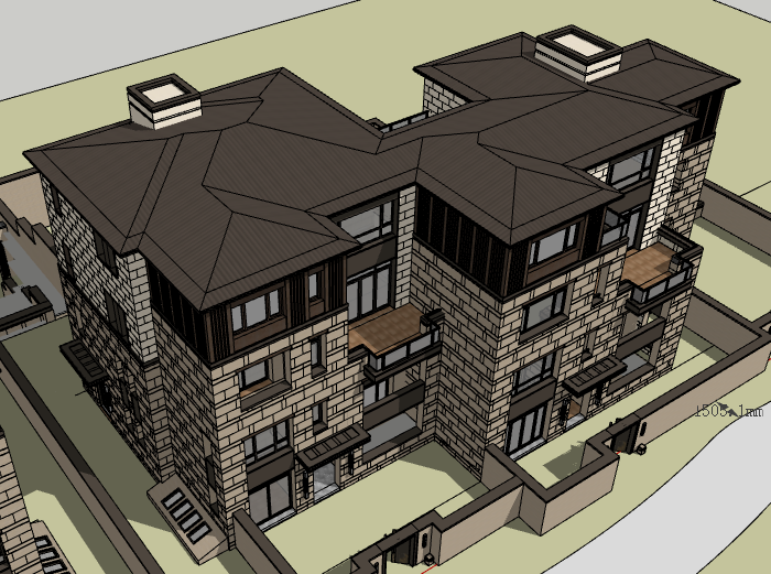 [北京]瑞府叠拼住宅建筑模型设计