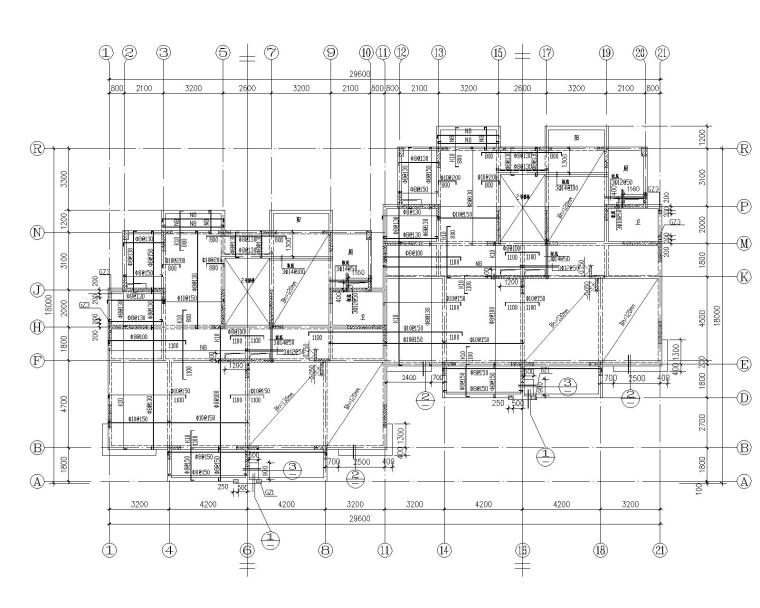 四层框架混凝土计算资料下载-某四层住宅混凝土框架结构施工图（CAD）