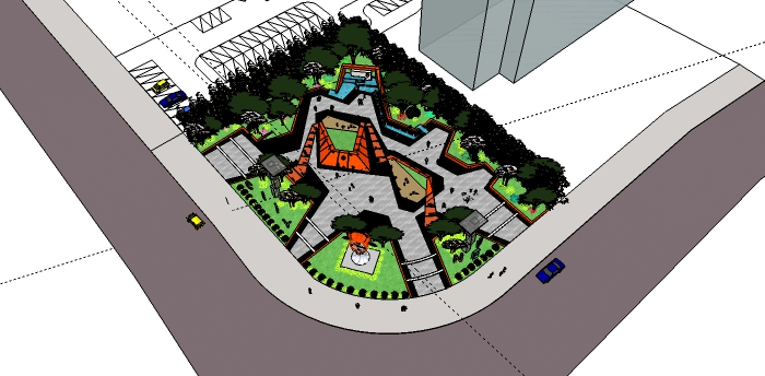 精品街头公园景观sketchup模型