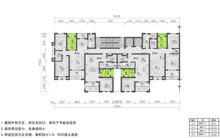  高层（16层-33层）二室户型设计图-两房两厅 一房两厅01 