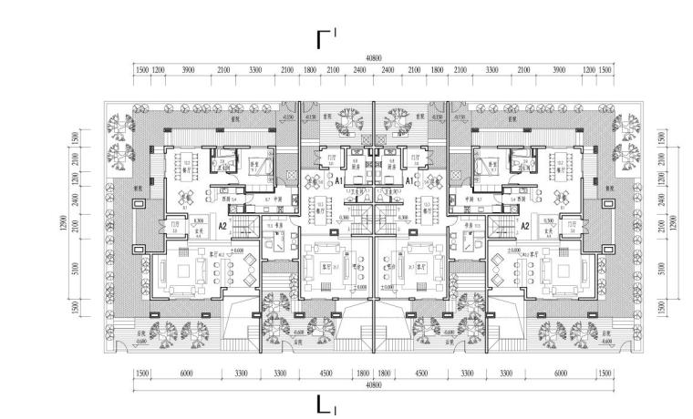250平米户型独立式别墅资料下载-联排别墅120-250平米户型设计图