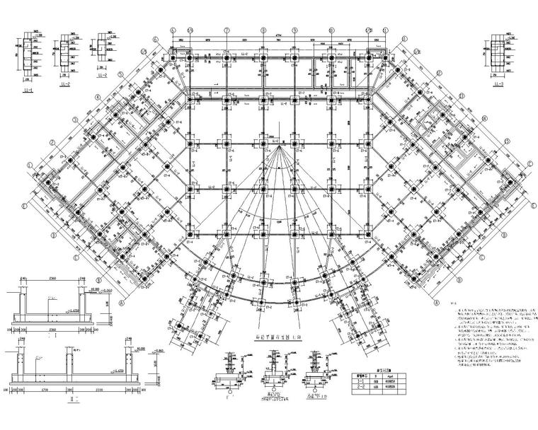 某四层食堂餐饮混凝土结构施工图（CAD）-4基础平面布置图及大样图