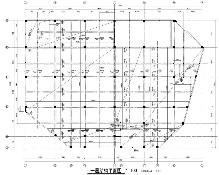四户跃层cad施工图资料下载-某四层商业混凝土结构施工图（CAD）