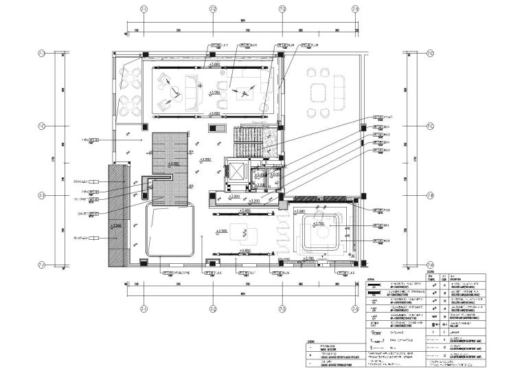 [郑州]G&A_美立方办公会所施工图+官方摄影-一层综合天花布置图