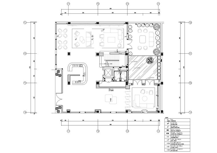 [郑州]G&A_美立方办公会所施工图+官方摄影-一层强弱电点位布置图