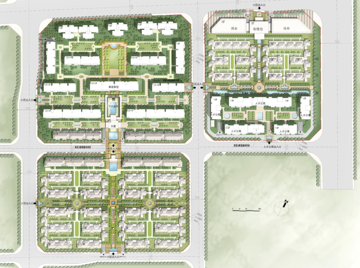 武侯簇桥地块住宅建筑设计方案文本（AAI）-总平面图