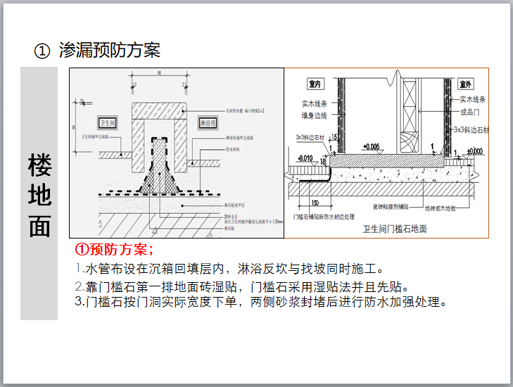 住宅建筑构造防渗漏工艺工法培训(图文并茂)-楼地面渗漏预防方案