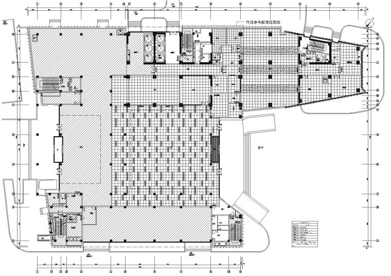 [北京]中化六建总部科研大楼施工图+效果图-第一标段一层地面铺装图