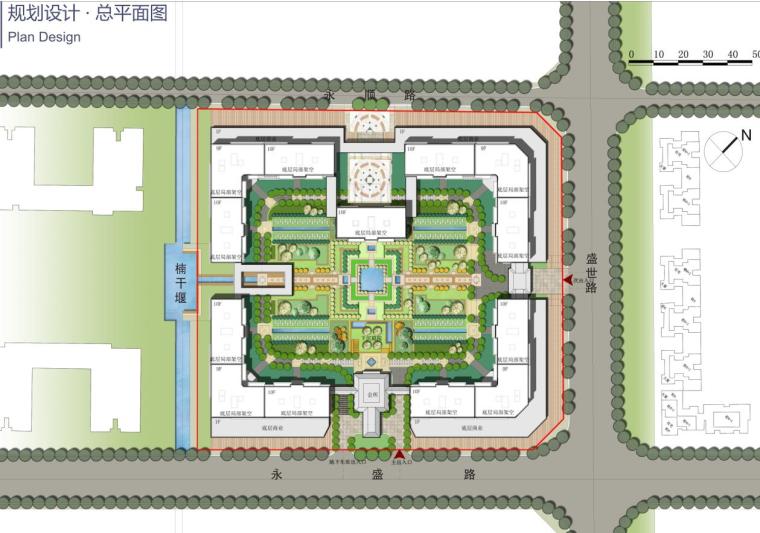 [四川] 欧陆风格红牌楼地块投标文本-总平面图