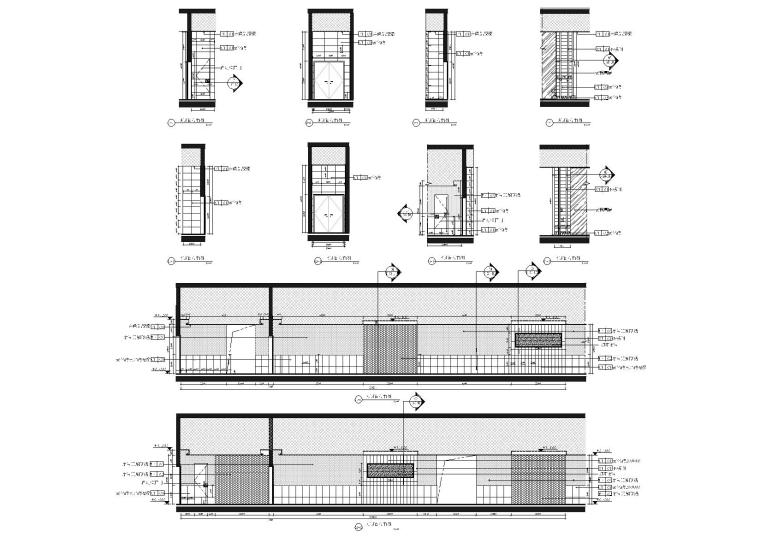 [上海]​ECE_七宝知名地产广场全套项目工程图纸-一层公共区域过道立面图