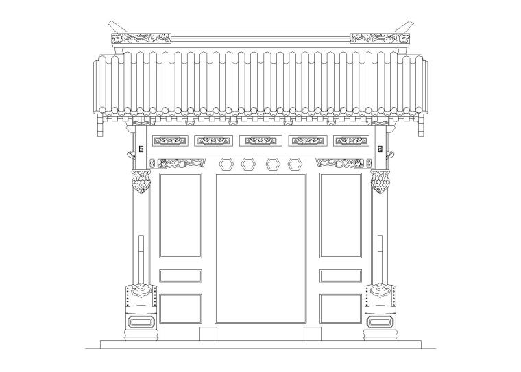 河岸设计cad图纸资料下载-古建牌坊设计CAD图纸