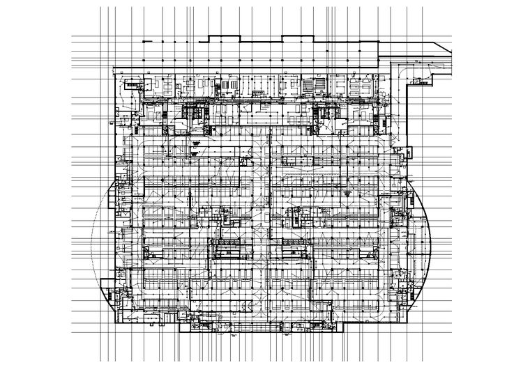 某华为科研中心电气消防施工图-XDS-02-001~002-2号 地下车库、维修站地下二层火灾自动报警平面图-JS-02-003地下二层组合平面图