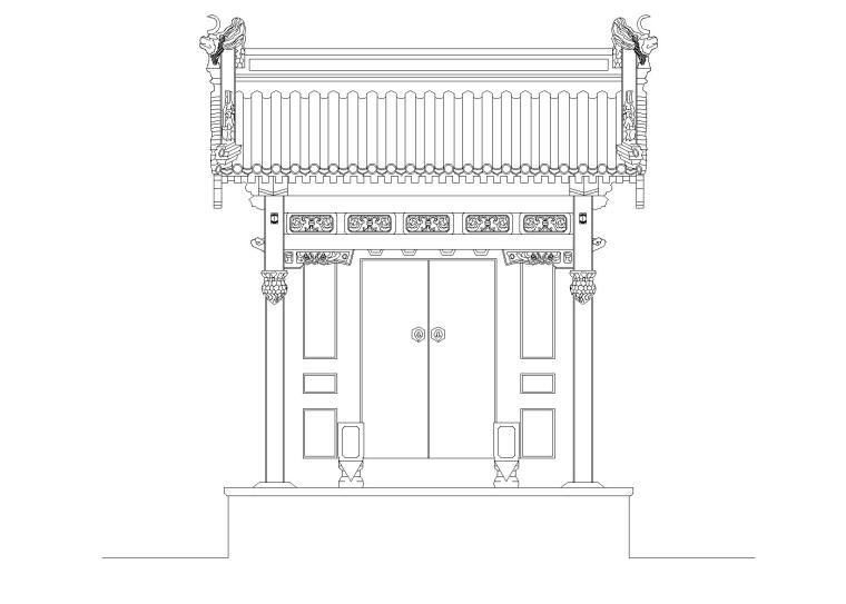 古建牌坊设计CAD图纸2