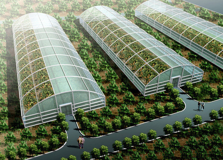 现代科技农业示范园案例资料下载-温室大棚.蔬菜大棚.农业生态大棚设计案例效