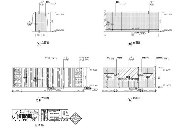 [北京]​Gensler_众美集团总部办公室施工图-门厅及大会议室立面图3