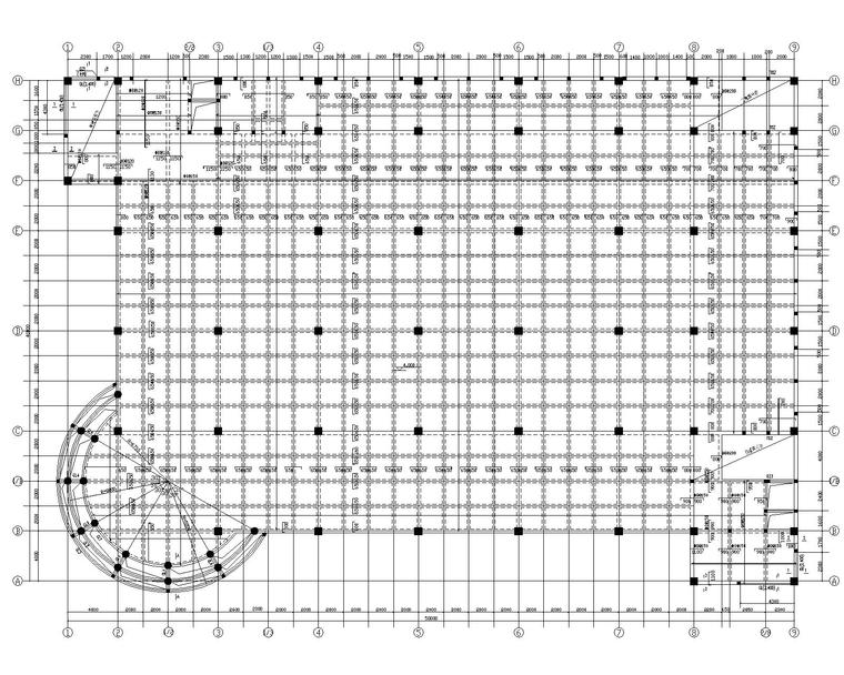 大型超市CAD施工图资料下载-某三层大型超市混凝土结构施工图（CAD）