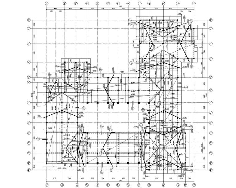 某四层酒店混凝土结构施工图（CAD）-5大屋面结构图