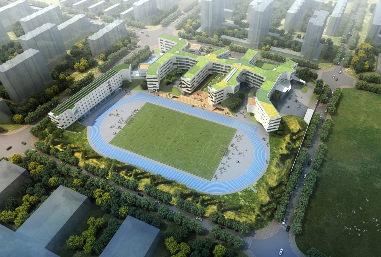北京有名的现代建筑资料下载-[北京]现代风格长阳中学建筑模型 